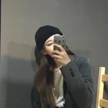 Новинка, корейские однотонные вязаные теплые мягкие модные шапки, простые корейские стильные женские шерстяные Повседневные шапки, элегантные универсальные шапки