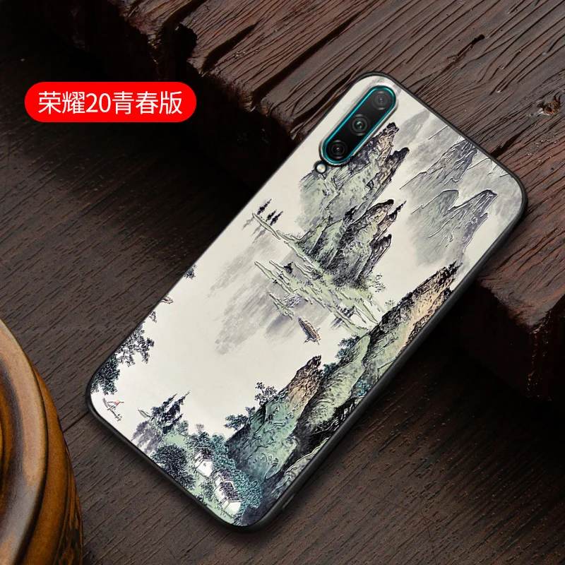 Чехол honor 20 lite с тиснением в винтажном Восточно-Азиатском китайском японском стиле для huawei honor 20 lite, чехол с изображением Снежной Горы