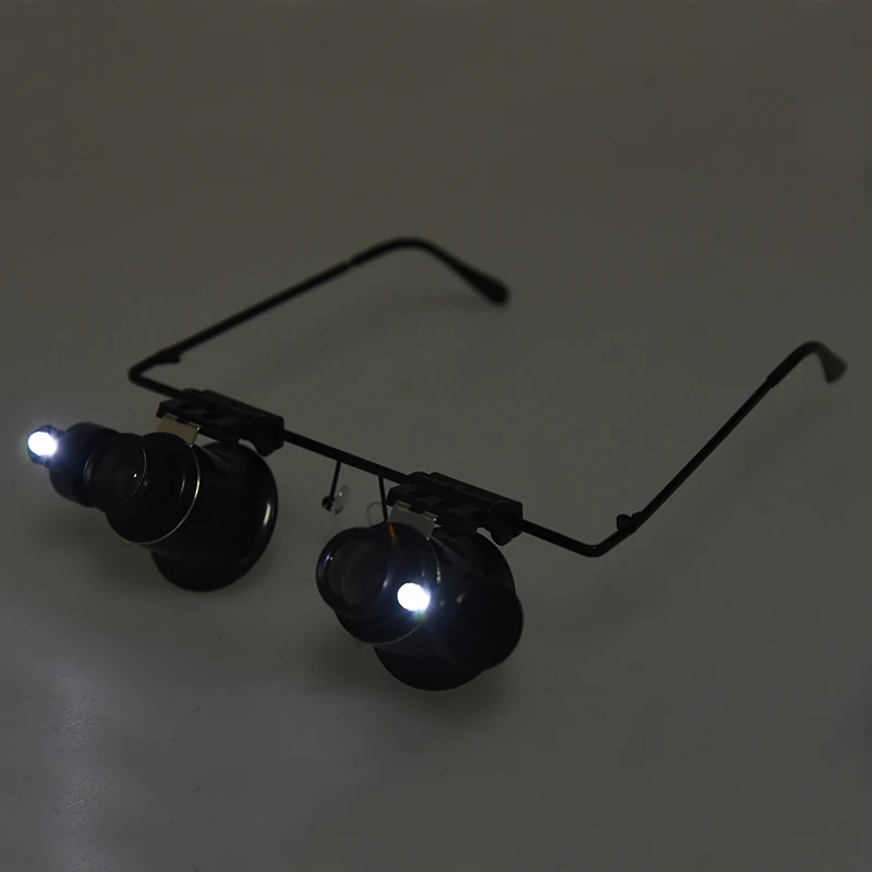 Hot Watch Repair Magnifier Loupe 20X Glasses With LED Light