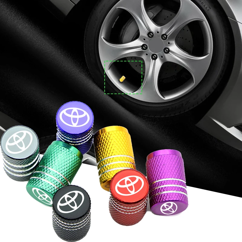 

4pcs car wheel tire Valve plugs protective case 7 colors For Toyotas Corolla Yaris Rav4 Avensis Auris Camry C-hr 86 car Gadgets
