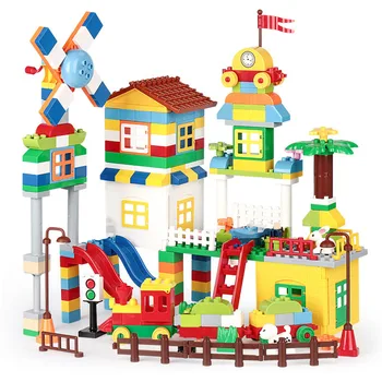 

253PCS Modern Diy Big Size Building Blocks City Architecture Series Creative Bricks Toys For Children Birthday Gifts