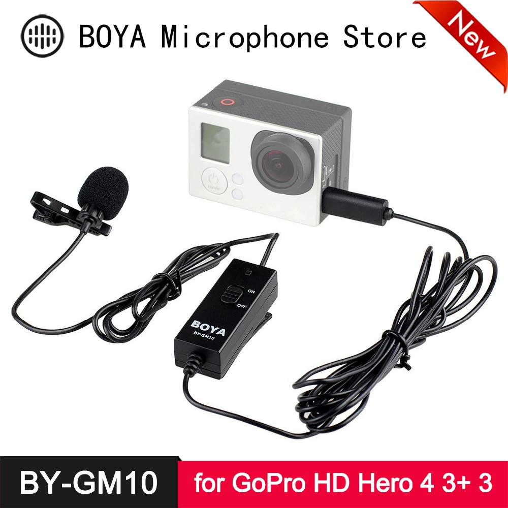 BOYA BY GM10 всенаправленный нажимной петличный конденсаторный микрофон для GoPro HD Hero 4 3 + 3 мини Экшн Спортивная камера видеомикрофон|Микрофоны| | АлиЭкспресс