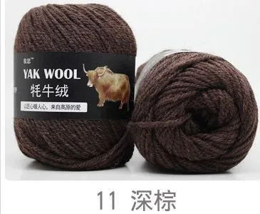 factory price 5pcs Thick hand knitting yarn Yak Wool Blended yarn 3mm extra fine fancy knitting yarn - Цвет: 11