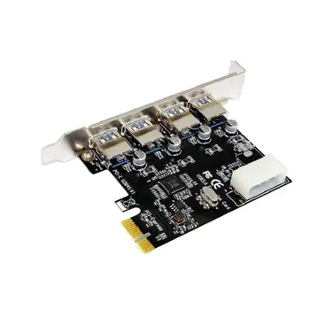 

4 Port USB3.0 PCI-E Riser Card PCI Express Expansion Card Adapter 5 Gbps Speed PCI Usb 3.0 Super Fast Data Transfer