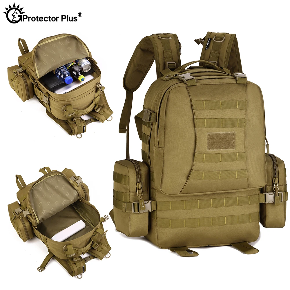 Протектор Плюс Тактический комбинированный рюкзак военный Открытый походный рюкзак дорожная походная сумка Большой Вместительный рюкзак 50л