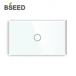 Bseed US беспроводной сенсорный диммер 1 банда 1 способ тусклый светодиодный свет белый черный золотой кристалл класс Панель Умный диммер