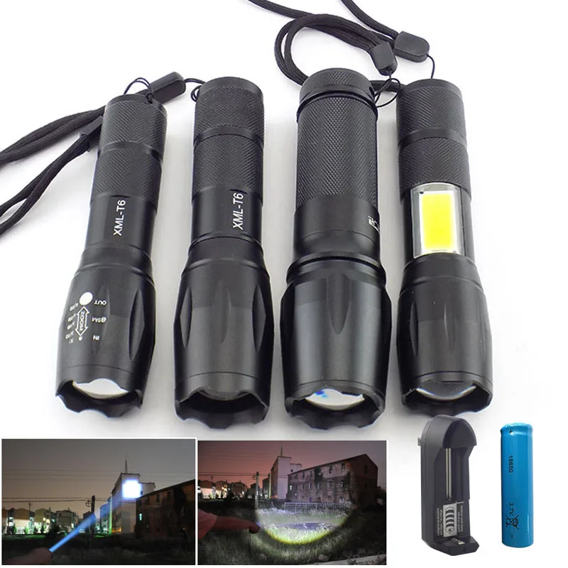Супер мощный светодиодный фонарик T6 L2 с батареей AAA 18650 usb тактическая лампа для