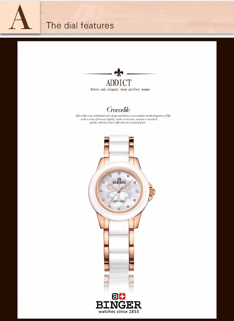 Модные оригинальные launch Miss BINGER женские часы женские керамические часы женские брендовые роскошные часы с браслетом из розового золота montre femme