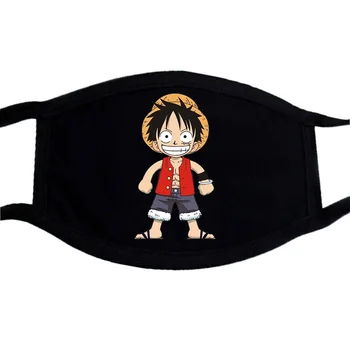 

one piece Cartoon Black Casual Mask Half Face Mouth Muffle Dustproof Masks Japanese Anime Masks Anti-dust Keep Warm Mask