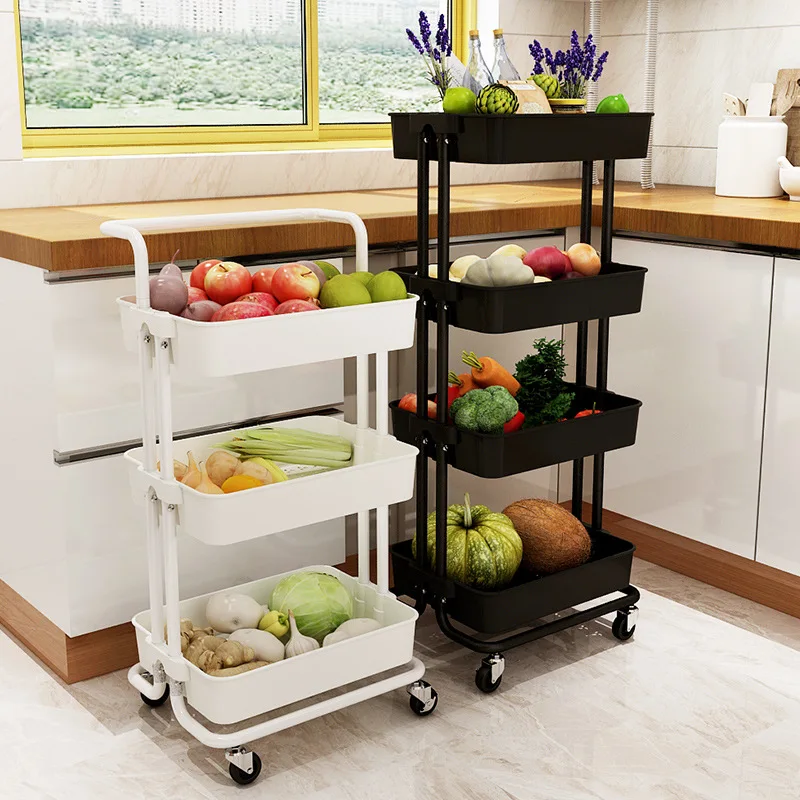  Trolley Rack Kitchen Land Type Storage Rack Bedroom Living Room Multi-layer with Wheel Movable Baby - 4000269277227