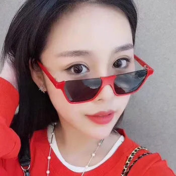 

2019 new half-frame trimmed square sun glasses Korean style sunglasses retro internet popular European and American sunglasses