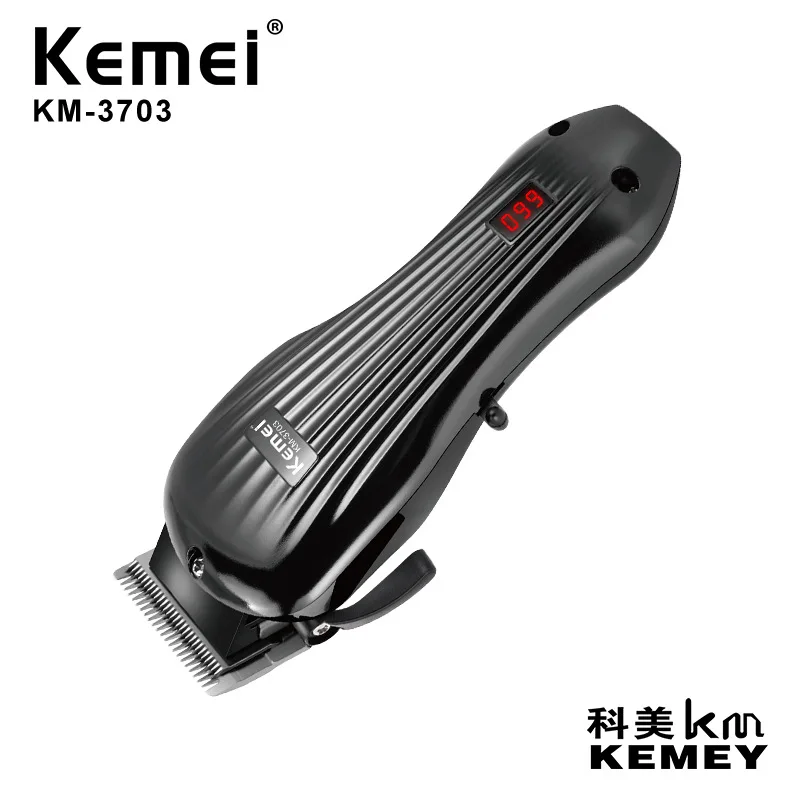 

US Bureau of Km-3703 Electric Hair Clipper Industry Hair Salon Oil Head Clippers Liquid Crystal Explicit Hairdressing Fader
