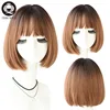 7JHH Omber Purple Ash Hari With Bangs Remy Short Blonde Wigs For Women Bob Heat Resistant Glueless Synthetic Wig Wholesale ► Photo 2/6
