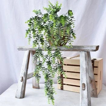 

2Pcs Artificial Plants Wedding Decor Eucalyptus Vine Garland Plant Fake Hanging Plants For Indoor Outdoor Flower Decor