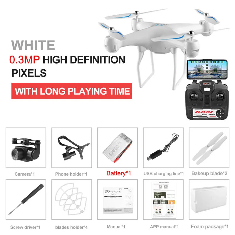 0.3MP White S32T Профессиональный беспилотник с вращающейся камерой ESC 4K HD WiFi FPV высота удерживает широкий угол RC Квадрокоптер Вертолет игрушка VS XY4 E58 - Цвет: 0.3MP White
