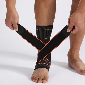 CHAOBA1PCS Wrap3D Weven Elastische Nylon Strap Ankle Brace Badminton Basketbal Voetbal Taekwondo Fitness Hak Protector