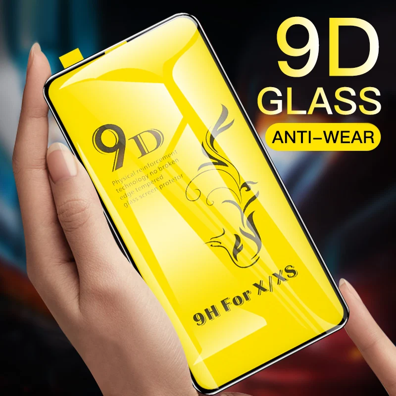 

2PCS 9D Tempered Glass for iphone 7 8 Xr X Xs Max 6 6s Plus Full Cover Screen Protector On for iphone X XR XR 7Plus 8plus Glass