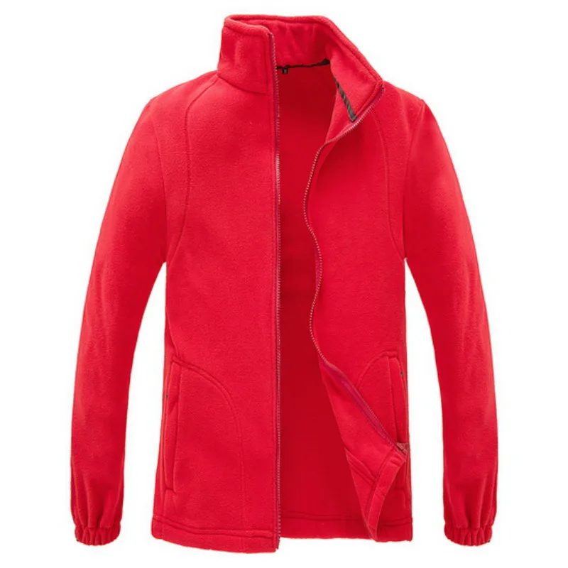 Мужская зимняя флисовая куртка для отдыха на природе, туризма, пальто в стиле хип-хоп размера плюс, куртки для альпинизма, треккинга, лыжного туризма - Color: Red