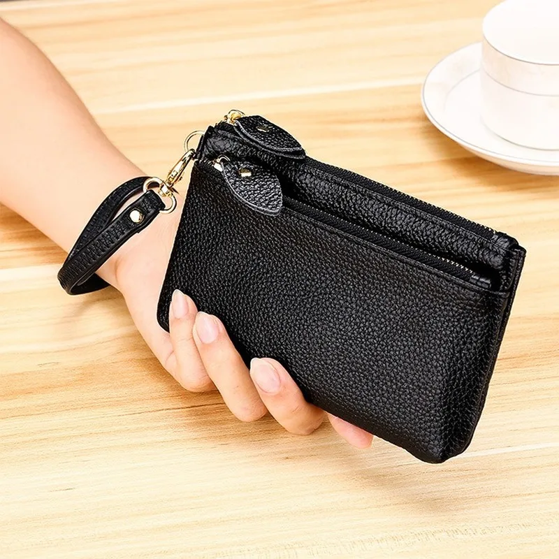

2020 new fashion leather wrist bag multifunctional coin purse zipper lady wallet clutch bag phone wallet