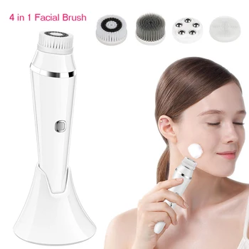 

Electric Facial Cleansing Brush Sonic Vibration Face Cleaning Tool Exfoliating Cleanser Skin Care SPA Kit Beauty Machine 4 in 1