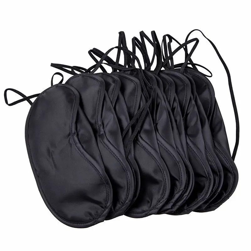 Portable Black Sleep Mask for Women Men Soft Portable Sleeping Eye Mask Eyeshade Cover Shade Eye Patch Blindfold Travel Eyepatch 6