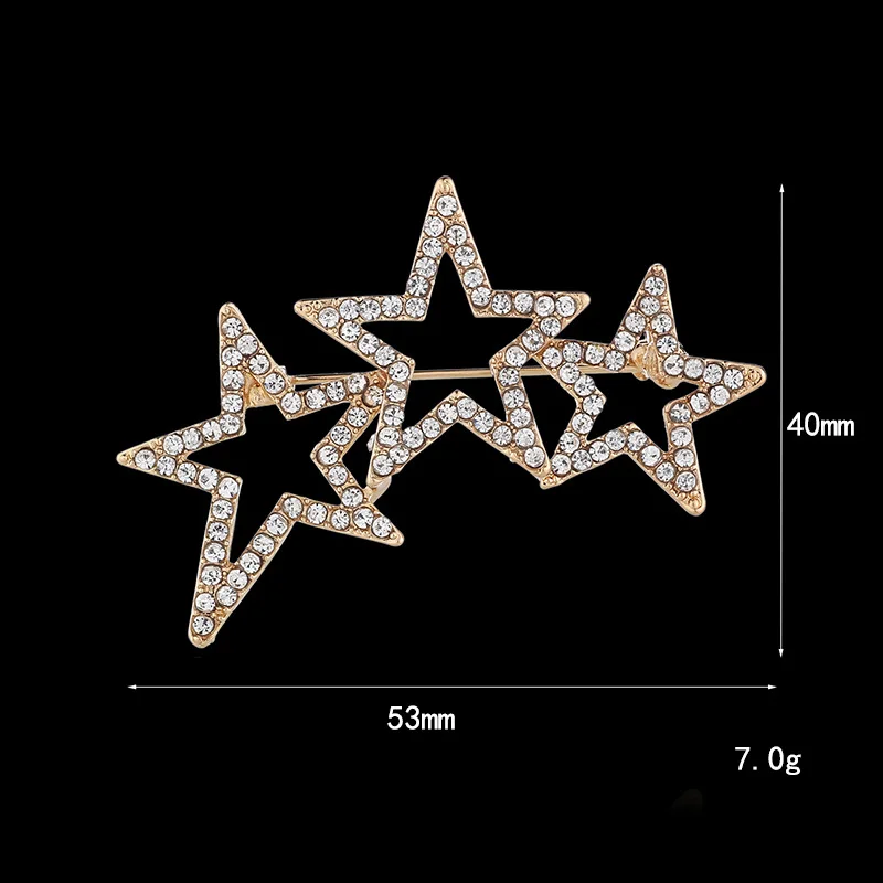 Корейская мода кристалл звезда Брошь Стразы значок рубашка шарф Пряжка Брошь на воротник ювелирные изделия роскошь для женщин аксессуары