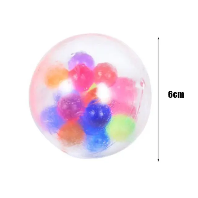 Rainbow Pressure Ball Fidget Sensory Toy DNA Colored Beads Stress Relief Ball TPR Soft Glue Grape Burr Pinch Squeeze Kids Gift 6