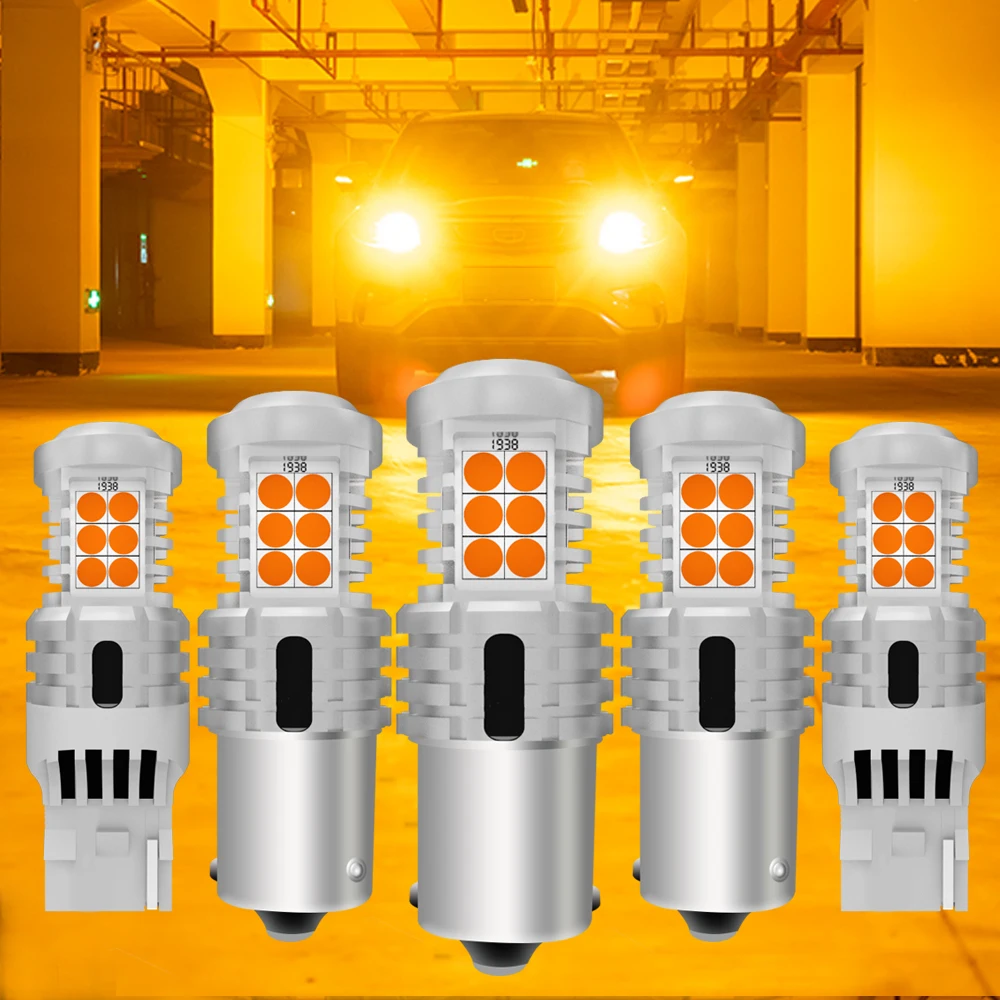 Светодиодный указатель поворота KAMMURI Canbus янтарно-Желтый 1156 BAU15S PY21W P21W BA15S 7057 T20 7440