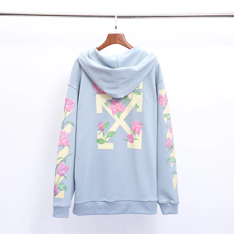 

European And American Streets Base Arrowhead Peony Hoodie Loose Fit Hoodie Couples Men And Women-Coat