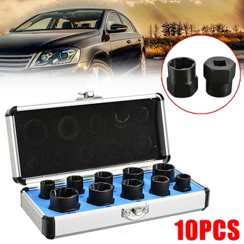 

10Pcs Damaged Bolt Nut Screw Remover Extractor Removal Set Nut Removal Socket Tool Threading Hand Accessories Kit With Box