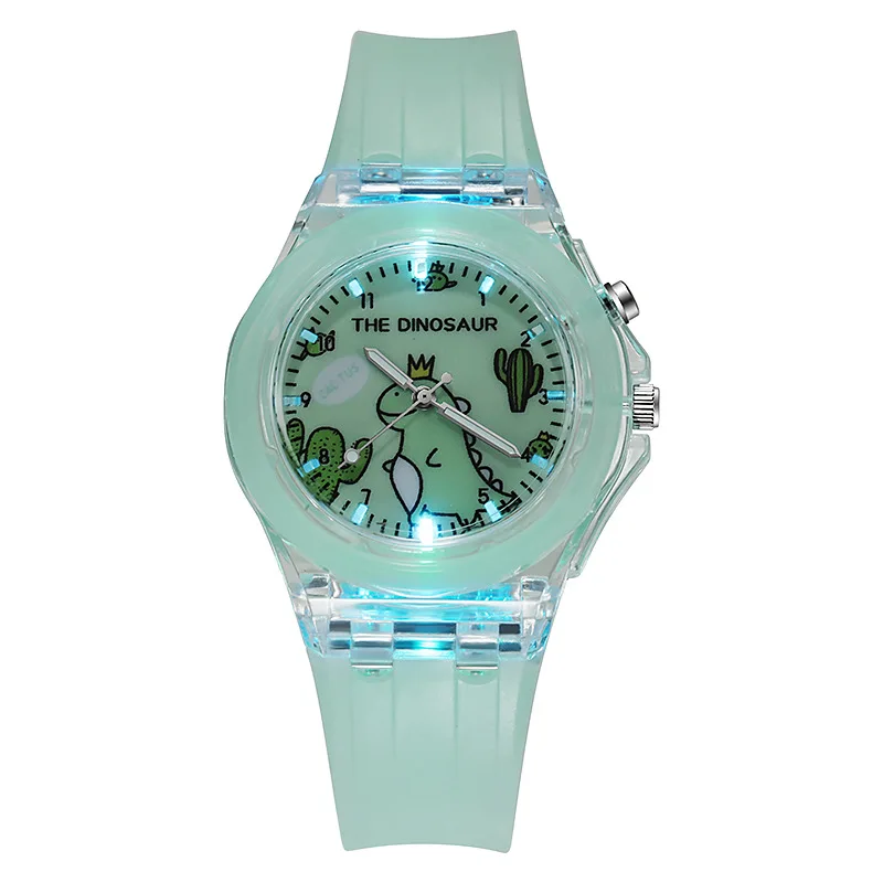 Fashion Cartoon Dinosaur Kids Watches Grils Flash Light Luminous Child Watch Boys Student Baby Gift Clock reloj infantil 3