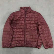 Зимний мужской женский пуховик со стоячим воротником, однотонный тонкий пуховик винно-красного цвета, реальные фотографии, свободная парка размера d размера плюс 5XL 6X