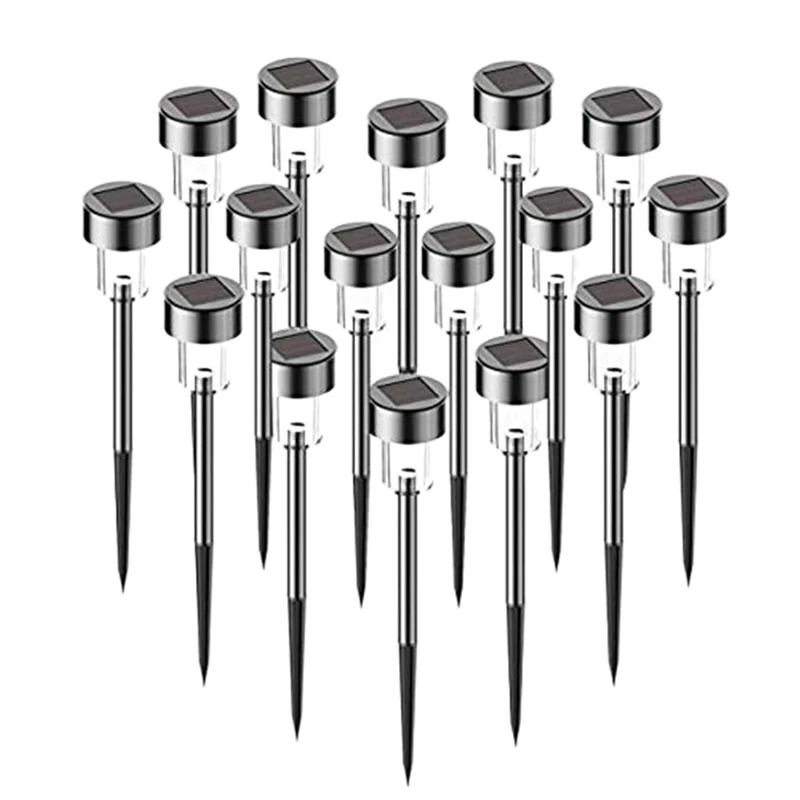 

16 Pcs White Solar Power LED Lights Outdoor Pathway Bright White-Landscape Light for Lawn Patio Yard Walkway Driveway