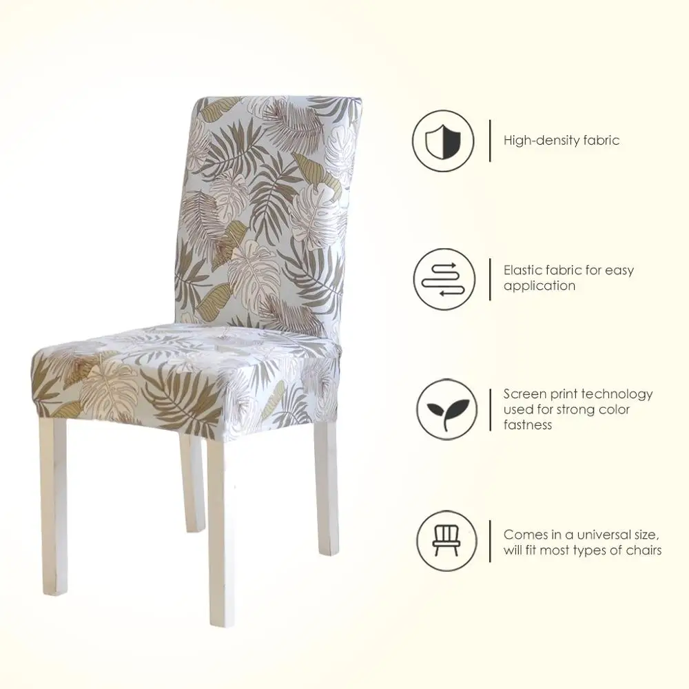 Removable Printed Stretchable Chair Covers For Dining Room