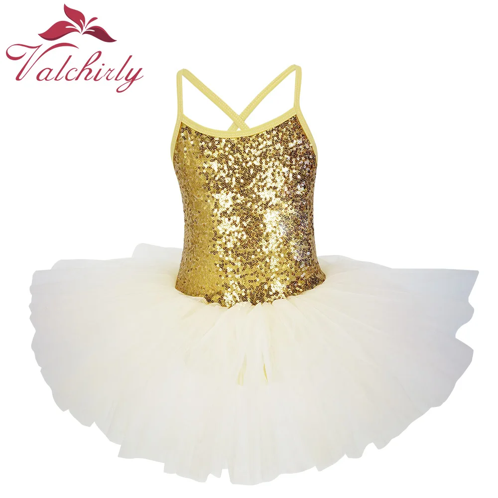 Ballet Leotard Girls Red Sequines Ballerina Fairy Prom Party Dance Wear