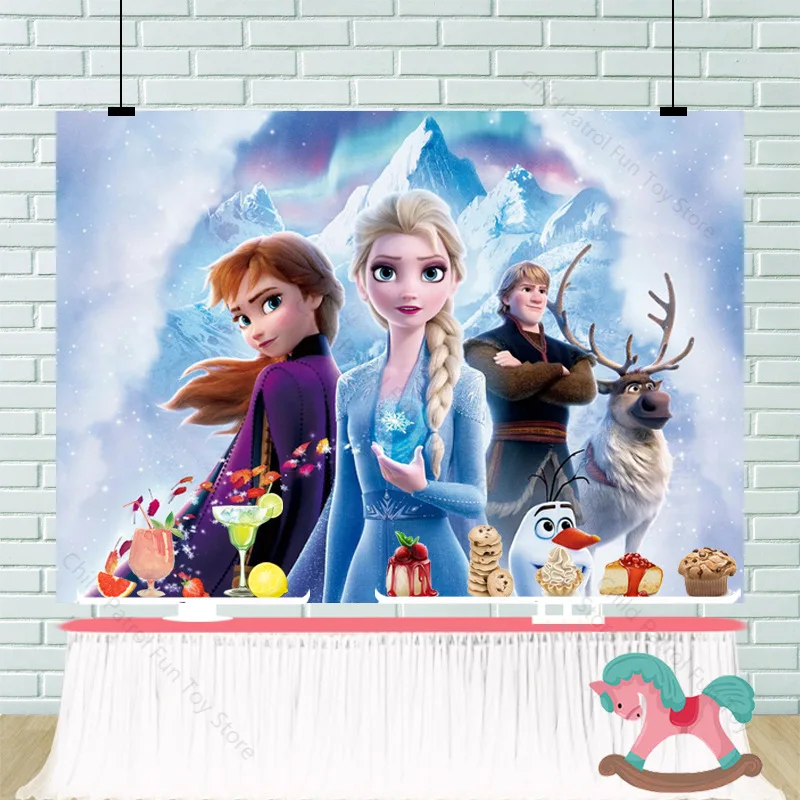 Вечерний задник для фотосъемки Frozen 2 тканевый Вечерние Декорации детского дня