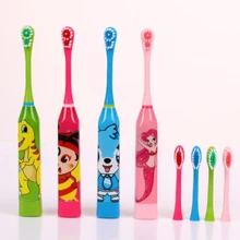 Детская зубная щетка с мультипликационным рисунком, двухсторонняя зубная щетка, сменная зубная щетка, детская зубная щетка