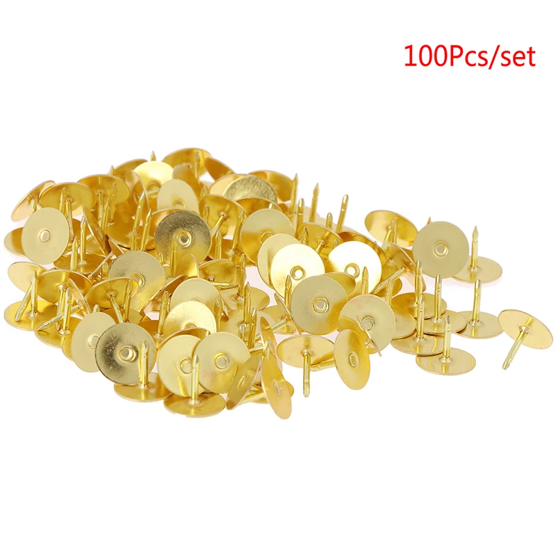 50pcs/Lot Gold Clutch Tie Tacks Butterfly Pin Back Silver Replacement With Blank Pins Jewelry Making