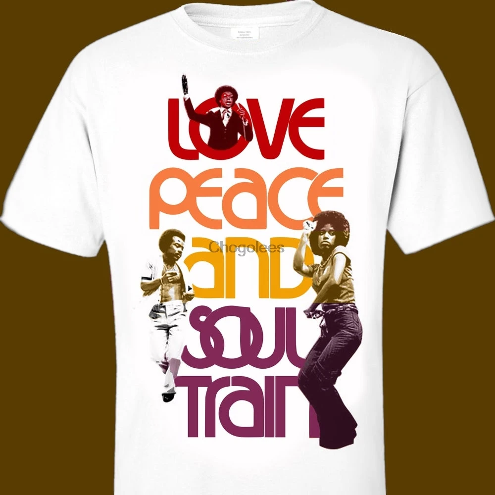 Футболка с надписью Soul Train Love Peace &amp Музыкальный ТВ-шоу 1970s |