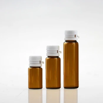 

600Pcs 2ml 3ml 5ml Brown Sample Bottle Mini Amber Glass with Tear Cap Bayonet Vials Perfume Essential oil Liquid Tube Cosmetic