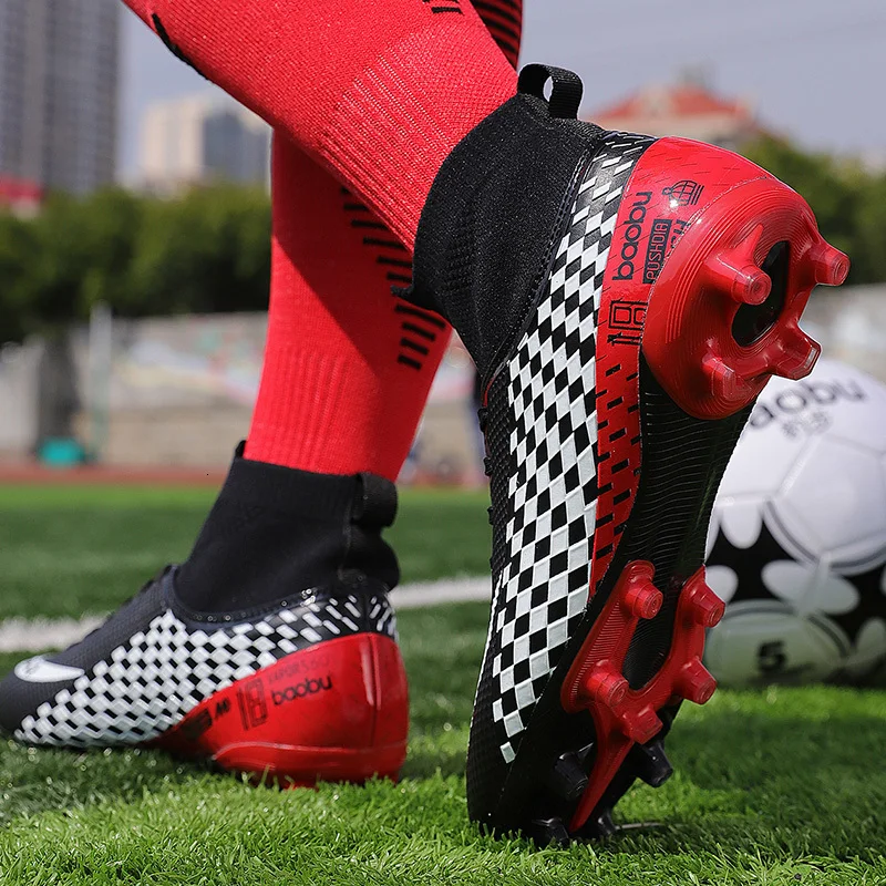 Botas De Futbol, футбольные бутсы для улицы, высокие футбольные бутсы, Детские шипы, тренировочные мужские спортивные кроссовки, размер 35-45, футбольные бутсы