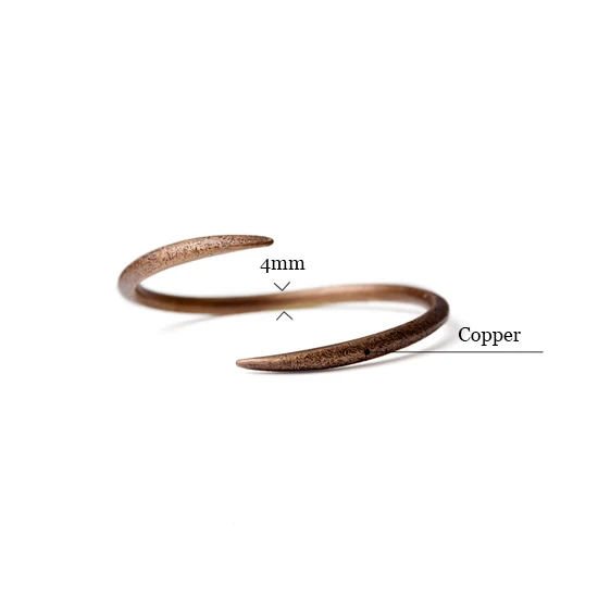 mão forjado manguito sólido pulseira de cobre rústico metal fazer velho punk bangle viking jóias artesanais unisex casal acessórios amante