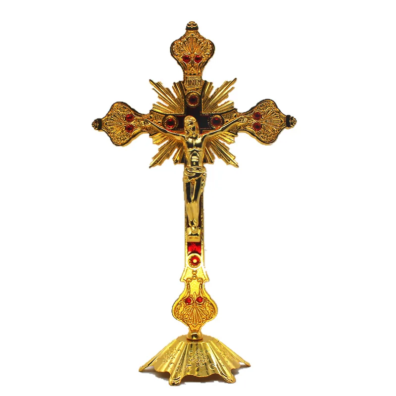 Jesus Christ Decoration Baroque Crucifix Church Relics Wall decor Stand Christianity Home | Дом и сад