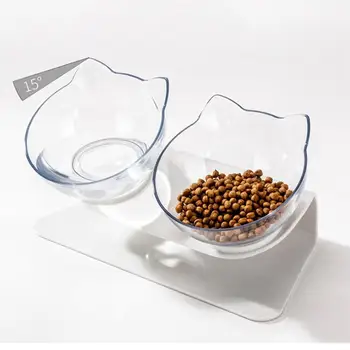 

Non-slip Double Cat Bowls Pet Bowls With Raised Stand Pet Food and Water Bowls For Cats Dogs Feeders Pet Products Cat Bowl