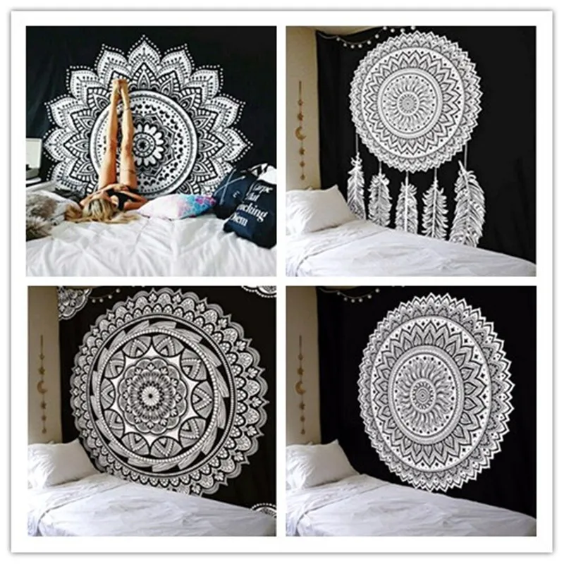 

200*150cm Indian Mandala Tapestry Bohemia Tapestry Wall Hanging Decor Beach Throw Rug Yoga Mat Travel Mattress House Decoration