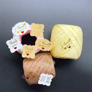 120pcs/pack Multiple Styles and Various shapes Tape Thank You Packaging Label Material Supplies Sealing Stickers 2