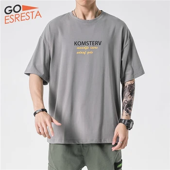 

GOESRESTA Summer Brand Men's Short-sleeved T-shirt Round Neck Large Size Casual Fashion Wild Street Printing Short Sleeve Men