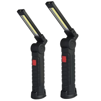 

2 Pcs Built-In Battery Rechargeable Portable 5 Mode Cob Work Lights Ultra Bright Led Flashlight Inspection Lamp for Car Repair