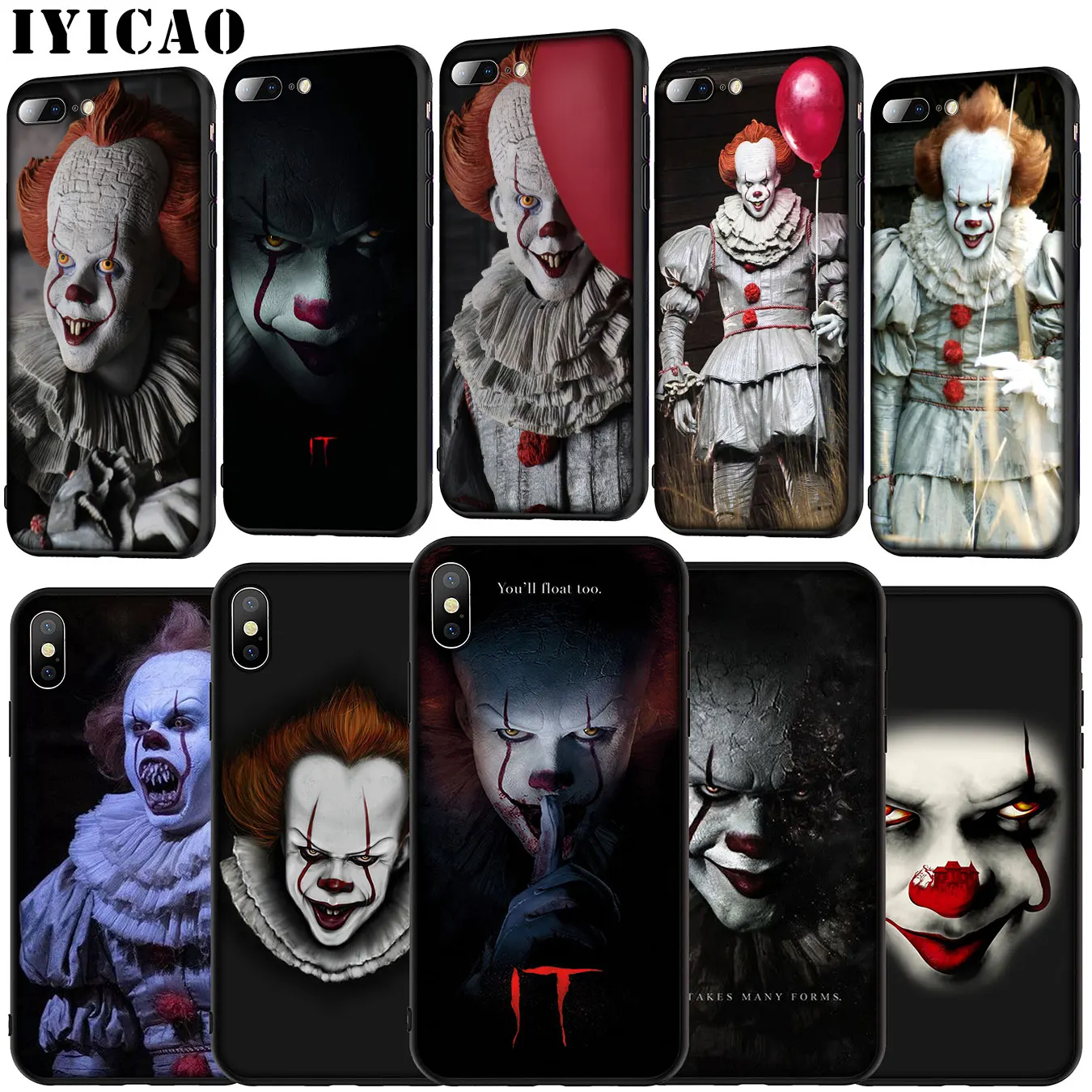 Мягкий силиконовый чехол IYICAO для iPhone 11 Pro XR X XS Max 6 6S 7 8 Plus 5 SE черный телефона из ТПУ |