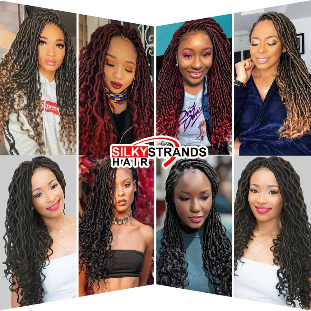 Crochet Hair Extensions Faux Locs Crochet Braids Braiding Hair Bulk Synthetic Ombre Braids Bohemian